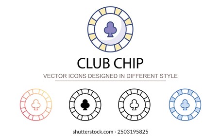 Club Chip icon design with white background stock illustration