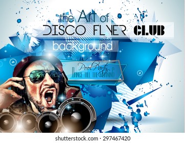 Club Disco Flyer Set with DJs and Colorful Scalable backgrounds. A lot of diffente style flyer for your techno, hip hop, electro or metal  music event Posters and advertising