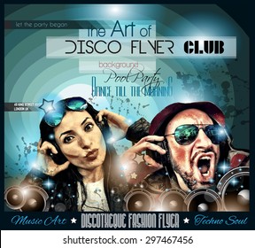 Club Disco Flyer Set with DJs and Colorful Scalable backgrounds. A lot of diffente style flyer for your techno, hip hop, electro or metal  music event Posters and advertising