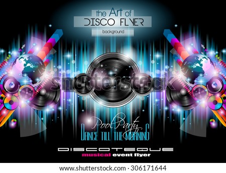 club disco flyer set music themed stock vector royalty free