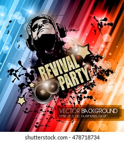 Club Disco Flyer template with Music Elements , Colorful Scalable background and space for Text. Ideal for Dancing Event posters or for printed promotional materials.