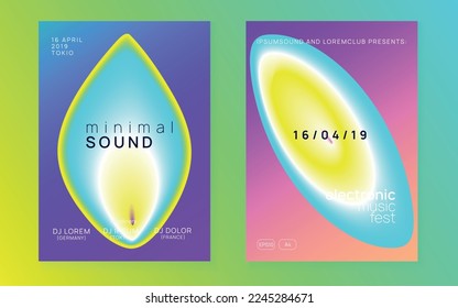 Club Fest. Geometric Pattern For Presentation Design. Trance And Show Concept. Trendy Effect For Cover. Jazz Disco Event. Yellow And Turquoise Club Fest