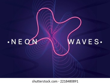 Club flyer. Curvy discotheque invitation design. Dynamic fluid shape and line. Neon club flyer. Electro dance music. Trance party dj. Electronic sound fest. Techno event poster.