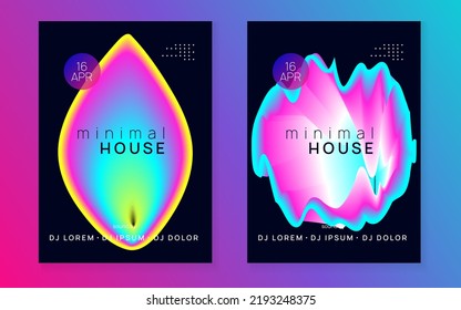 Club Flyer. Disco And Exhibition Design. Holiday Background For Brochure Vector. Modern Electro Banner. Bright Glitch For Set. Black And Pink Club Flyer