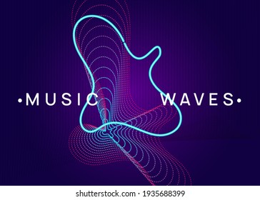 Club flyer. Dynamic fluid shape and line. Minimal show banner design. Neon club flyer. Electro dance music. Trance party dj. Electronic sound fest. Techno event poster.