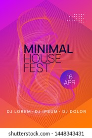 Club flyer. Dynamic gradient shape and line. Curvy concert brochure concept. Neon club flyer. Electro dance music. Trance party dj. Electronic sound fest. Techno event poster.