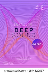 Club flyer. Dynamic gradient shape and line. Cool concert banner template. Neon club flyer. Electro dance music. Trance party dj. Electronic sound fest. Techno event poster.