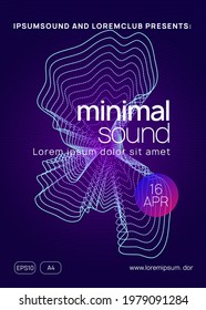 Club flyer. Dynamic gradient shape and line. Trendy show invitation design. Neon club flyer. Electro dance music. Trance party dj. Electronic sound fest. Techno event poster.