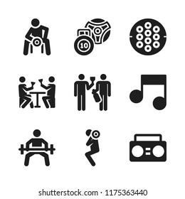 club icon. 9 club vector icons set. music, hockey and boombox icons for web and design about club theme
