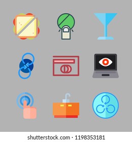 club icon set. vector set about diners club, game, tap and sandwich icons set.