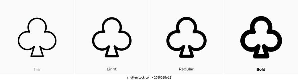 club icon. Thin, Light Regular And Bold style design isolated on white background