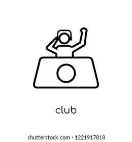 club icon. Trendy modern flat linear vector club icon on white background from thin line Entertainment collection, outline vector illustration