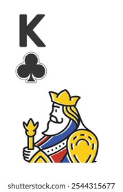 Club King (K) Card for poker, casino game and for blackjack for Deck