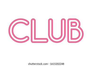 club lettering neon lights label vector illustration design