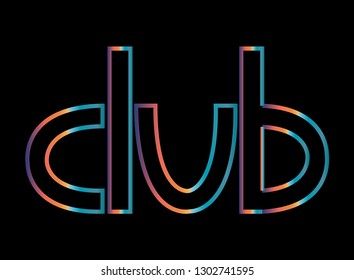 club lettering vector illustration isolated