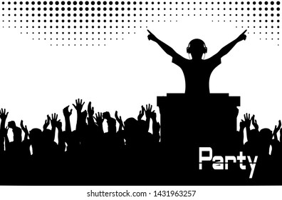 club life dj on the dance floor vector illustration