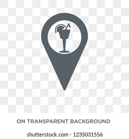 Club location icon. Trendy flat vector Club location icon on transparent background from Maps and Locations collection. 