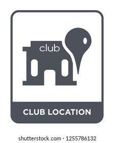 club location icon vector on white background, club location trendy filled icons from Maps and locations collection, club location simple element illustration