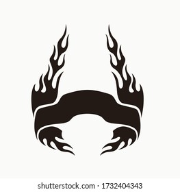 club logo with vector flame texture
