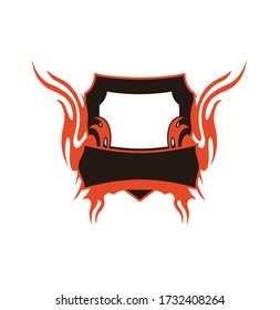 club logo with vector flame texture