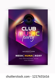 Club mix party, music night poster template. Electro style, club party event flyer invitation, brochure