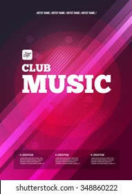 Club music flyer with text. 