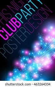 Club night party vertical poster design template. Abstract equalizer, music life vector concept