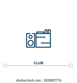 club outline vector icon. simple element illustration. club outline icon from editable entertainment concept. can be used for web and mobile

