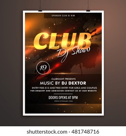 club part promotional template with event details
