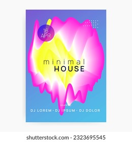 Club Party. Creative Pattern For Brochure Layout. Fun Disco Poster. Trance And Show Vector. Indie Glitch For Presentation. Pink And Yellow Club Party