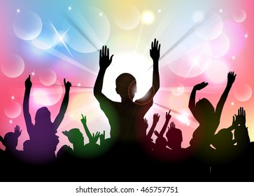 Club party with dancing people