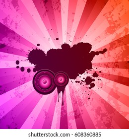 Club party flayer for music event or  poster. Retro vintage style with a lot of grunge element.