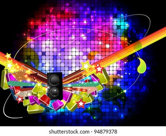 Club party illustration. Music event background.