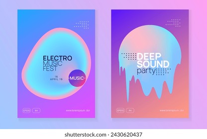 Club Party. Modern Effect For Magazine. House And Concert Layout. Geometric Background For Brochure Design. Indie Sound Fest. Pink And Blue Club Party