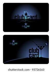 Club plastic card design template for karaoke and lounge clubs.