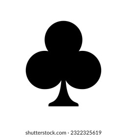 Club Playing Card Flat Symbol Isolated Vector Illustration