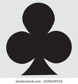 Club Playing Card Flat Symbol Isolated Vector Illustration