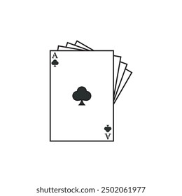 Club as playing card pack simple flat icon vector illustration. 