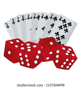 club poker cards and dices game