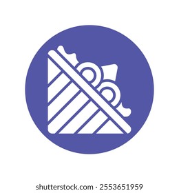 Club Sandwich vector gylph Circle Icon. Eps 10 file