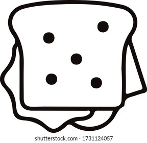 club sandwich vector icon black and white minimalist. 