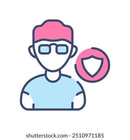 Club Security Fill Color Icon, Vector illustration