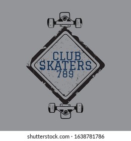 Club Skaters 786 - Skateboarding T Shirt Design Template