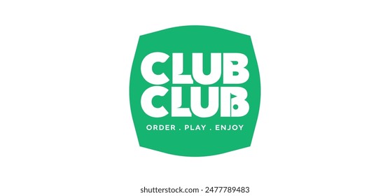 club club square logo  golf icon 