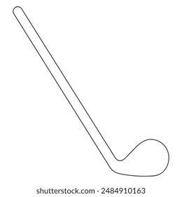 Club stick, equipment for playing golf. Sketch. Vector icon. Equipment for a team sports game. Outline on isolated white background. Coloring book for children. Doodle style. Idea for web design.