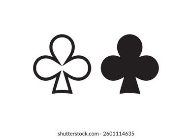 Club suit playing card icon in black Vector