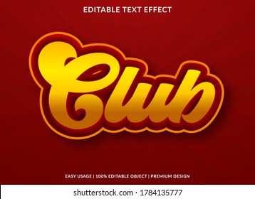 Club Text Effect Template With 3d Style And Bold Font Concept Use For Brand Label And Logotype Sticker