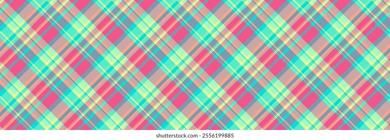 Club texture check pattern, gorgeous textile tartan vector. Random fabric plaid seamless background in pastel and green colors palette.