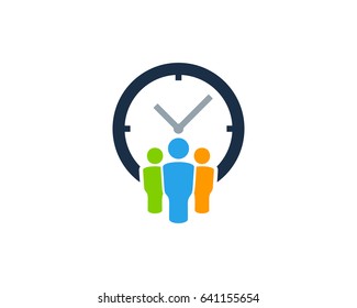 Club Time Icon Logo Design Element