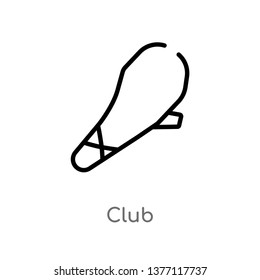 club vector line icon. Simple element illustration. club outline icon from stone age concept. Can be used for web and mobile